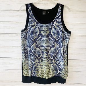 Black Saks Fifth Ave | Snakeskin Sleeveless Tank